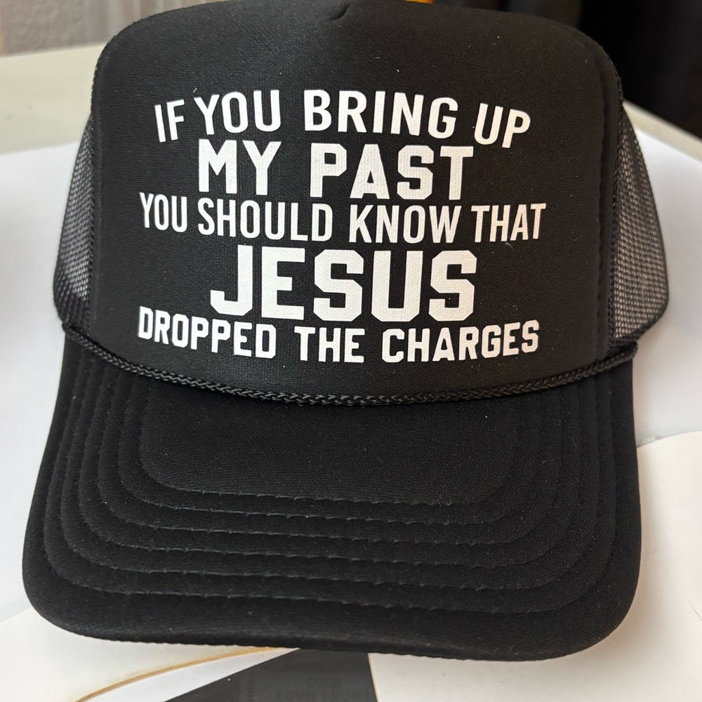 Black Trucker Hat with Inspirational Quote